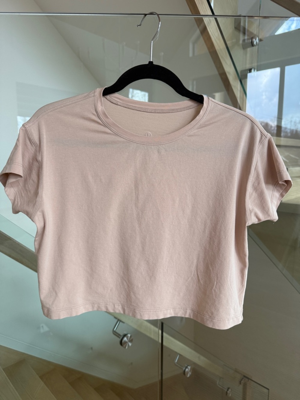 lululemon athletica tan Cropped Crew Tee